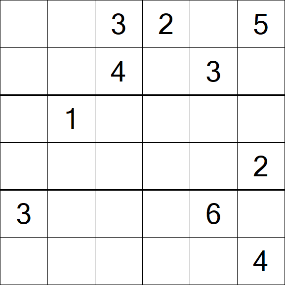 Sudoku 6x6 - Difficile
