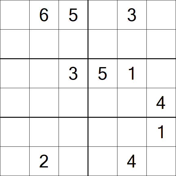 Sudoku 6x6 - Difficile