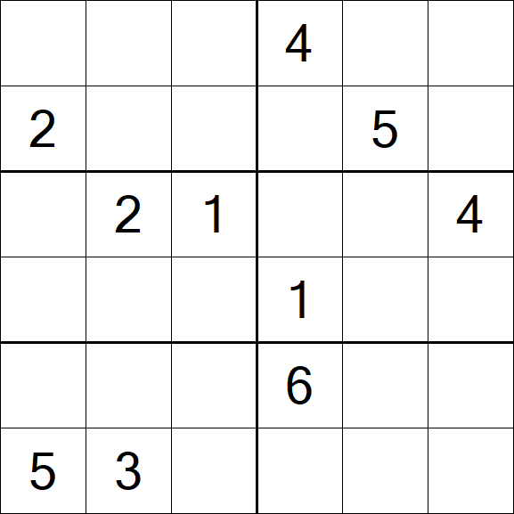 Sudoku 6x6 - Hard