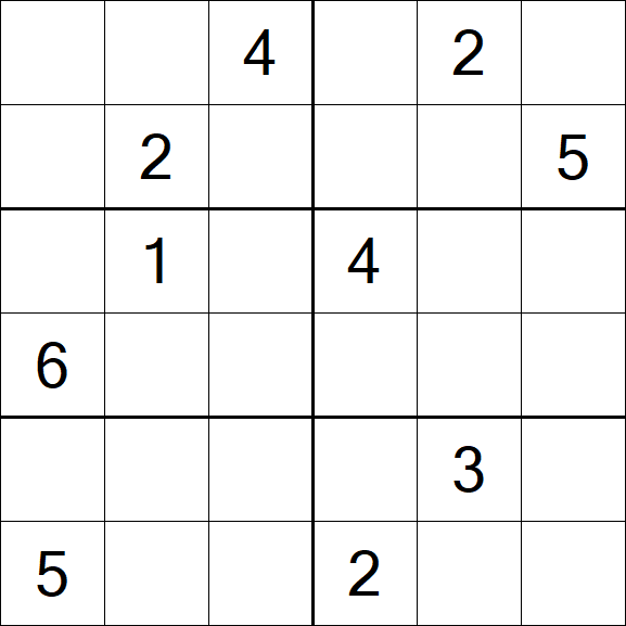 Sudoku 6x6 - Difficile