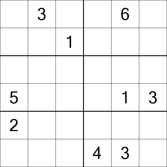 Sudoku 6x6 - Difficile