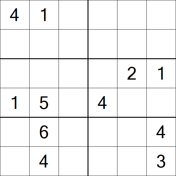 Sudoku 6x6 - Schwierig