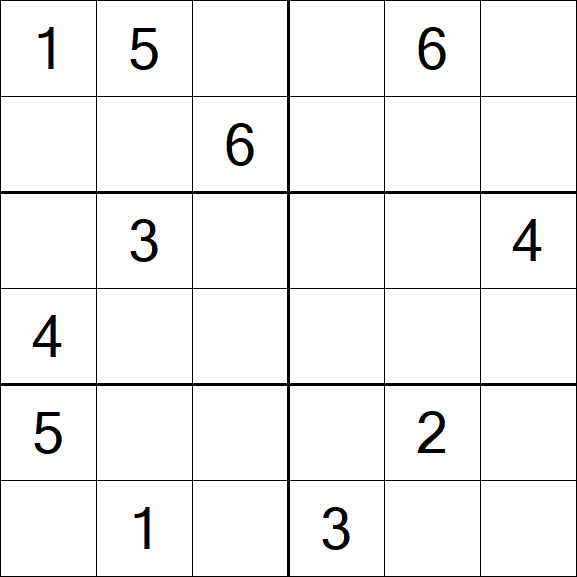 Sudoku 6x6 - Difficile