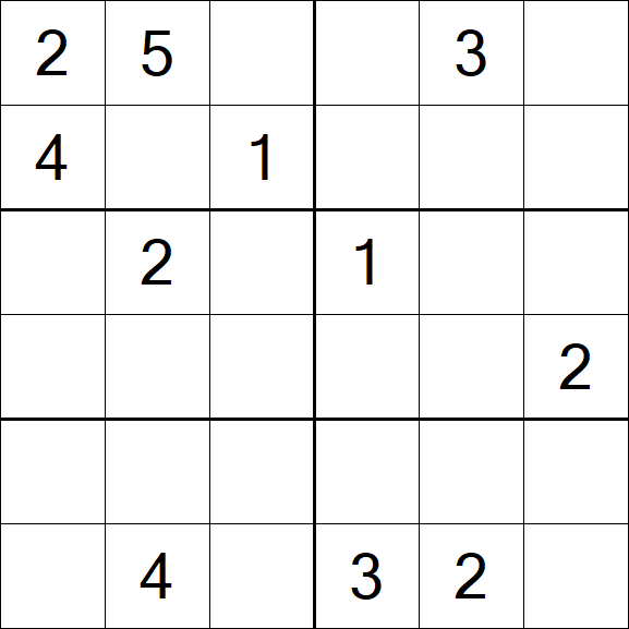 Sudoku 6x6 - Difficile