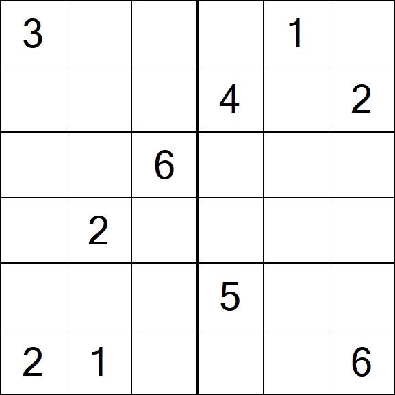 Sudoku 6x6 - Difficile