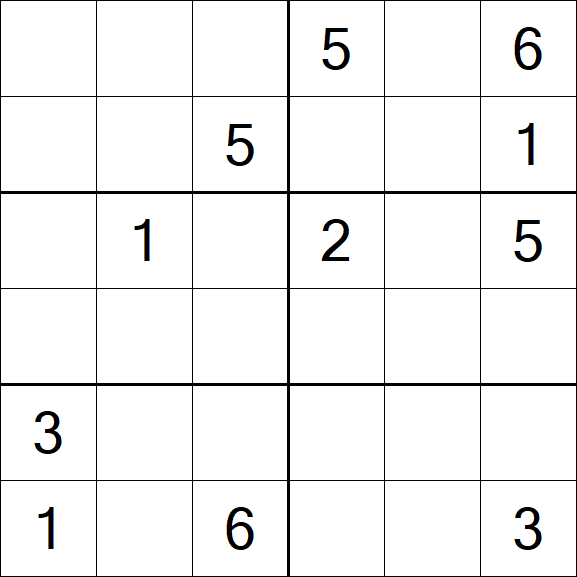 Sudoku 6x6 - Difficile