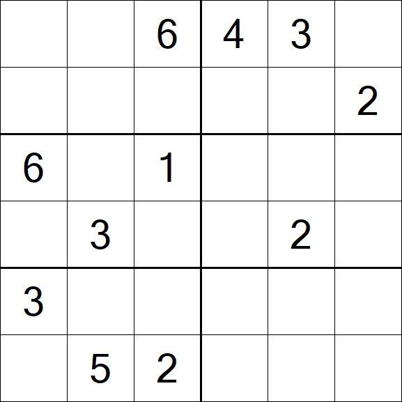 Sudoku 6x6 - Difficile