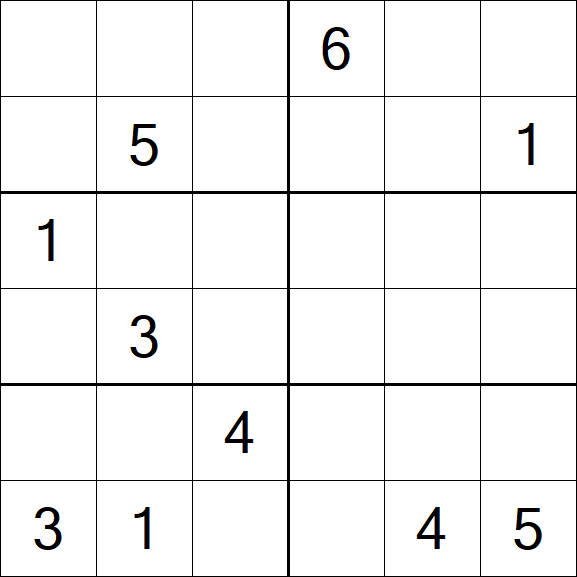 Sudoku 6x6 - Difficile