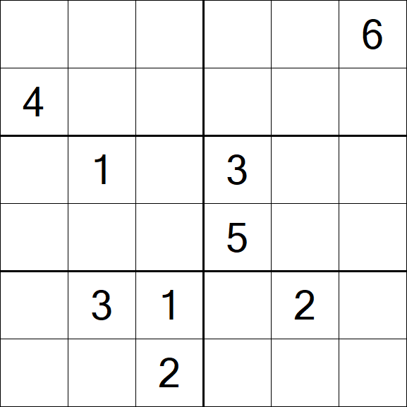 Sudoku 6x6 - Difficile