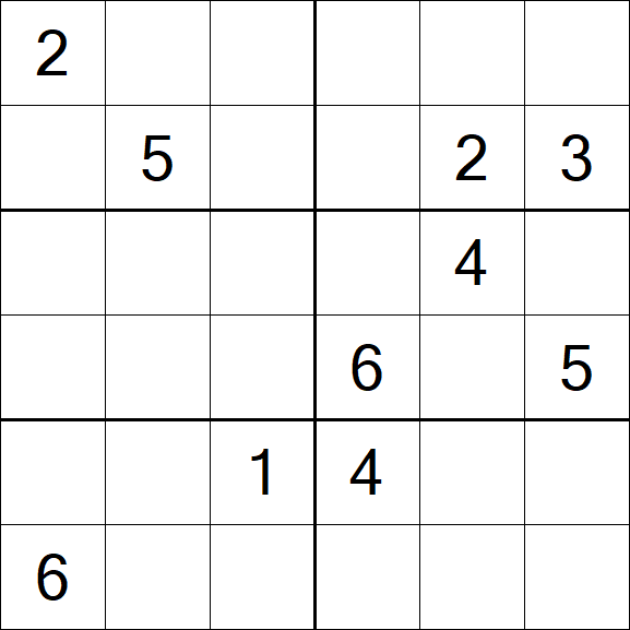 Sudoku 6x6 - Difícil