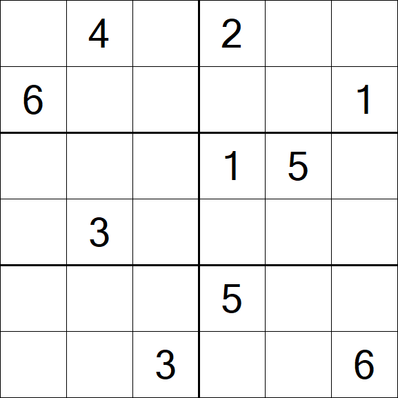 Sudoku 6x6 - Difficile