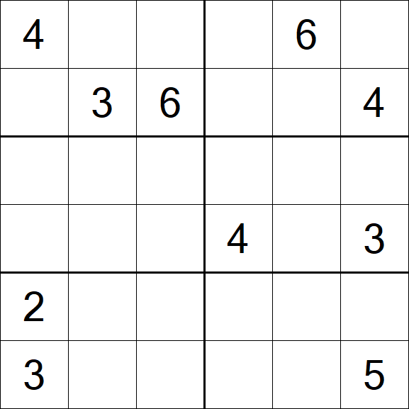 Sudoku 6x6 - Difficile