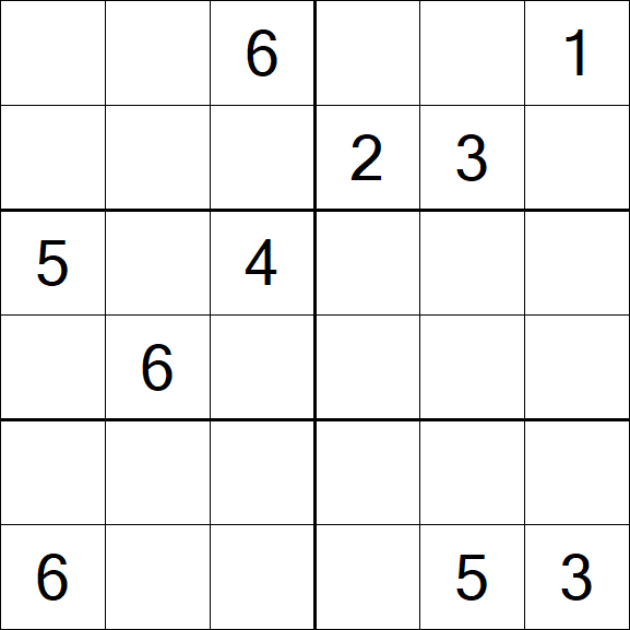 Sudoku 6x6 - Difficile