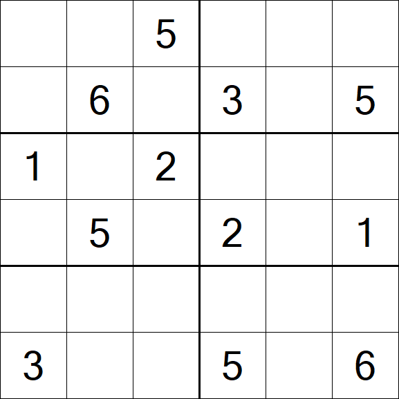 Sudoku 6x6 - Difficile
