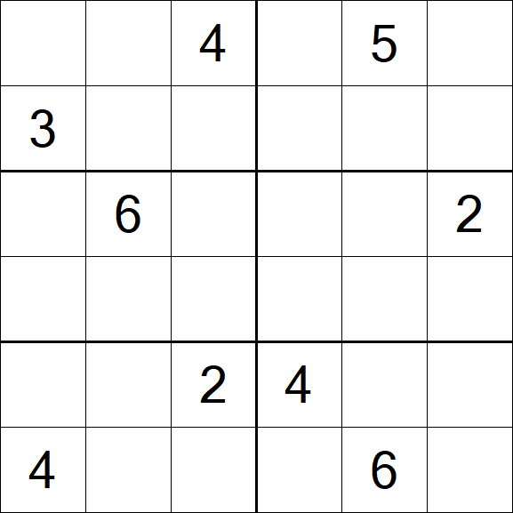 Sudoku 6x6 - Difficile