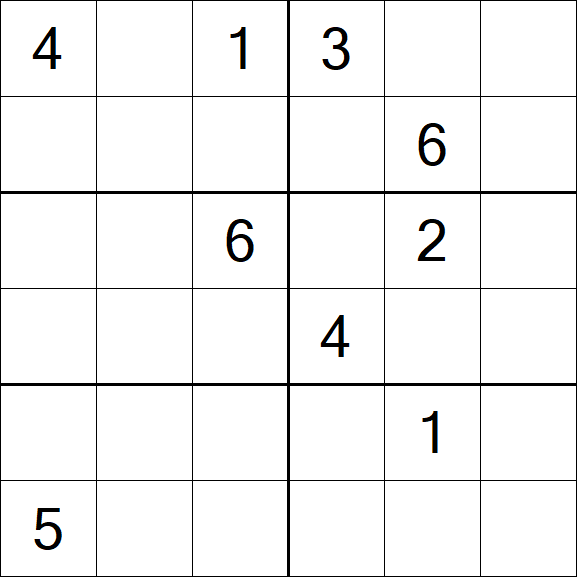 Sudoku 6x6 - Difficile