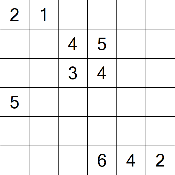Sudoku 6x6 - Difficile