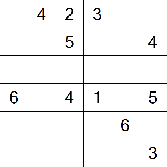 Sudoku 6x6 - Difícil