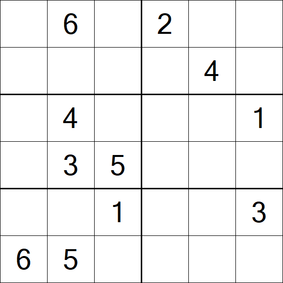 Sudoku 6x6 - Difícil