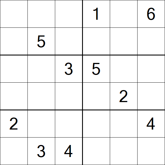Sudoku 6x6 - Difícil