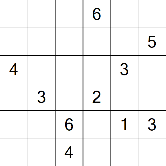 Sudoku 6x6 - Difícil
