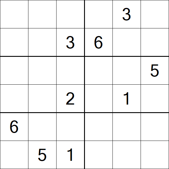 Sudoku 6x6 - Difícil