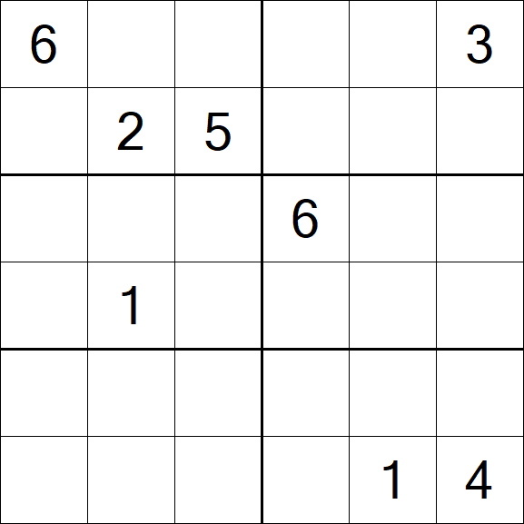 Sudoku 6x6 - Difícil