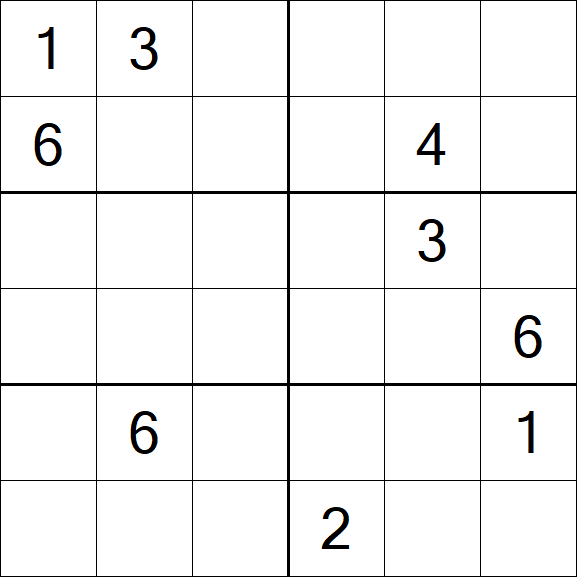 Sudoku 6x6 - Difícil