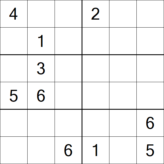 Sudoku 6x6 - Hard