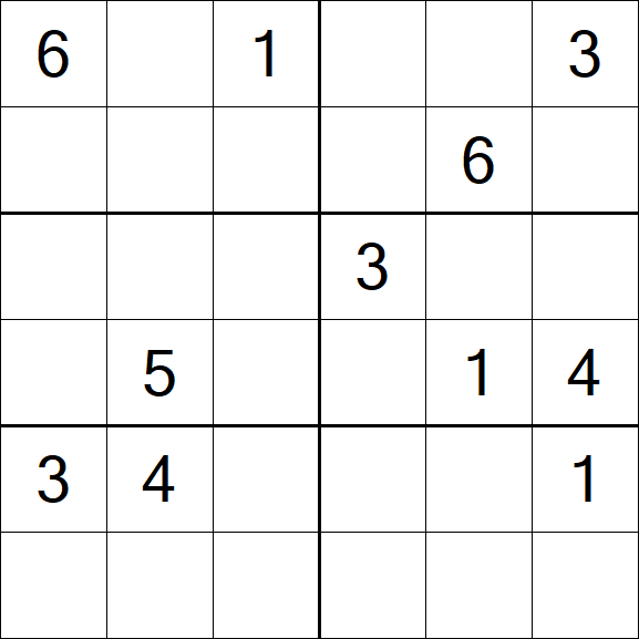 Sudoku 6x6 - Schwierig