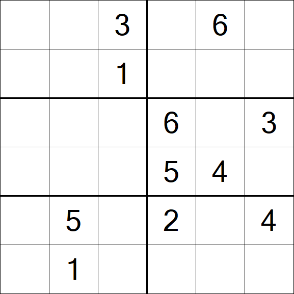 Sudoku 6x6 - Hard