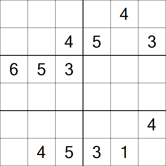 Sudoku 6x6 - Hard