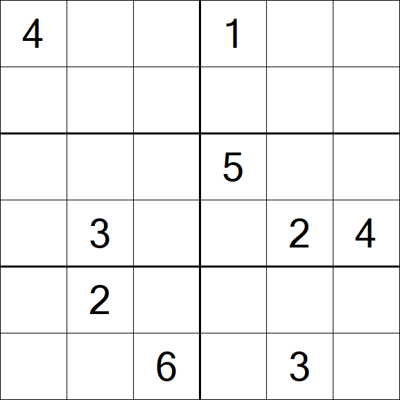 Sudoku 6x6 - Hard
