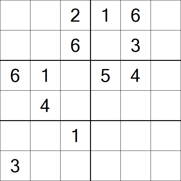 Sudoku 6x6 - Hard