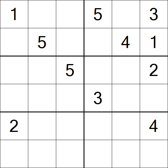 Sudoku 6x6 - Hard