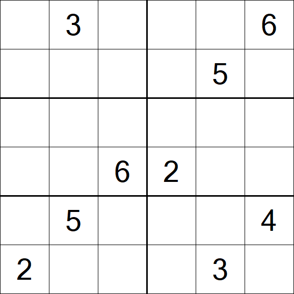 Sudoku 6x6 - Hard