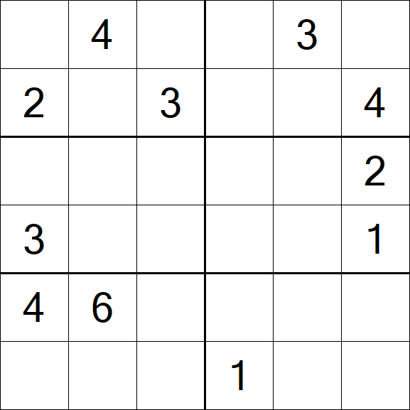 Sudoku 6x6 - Difícil