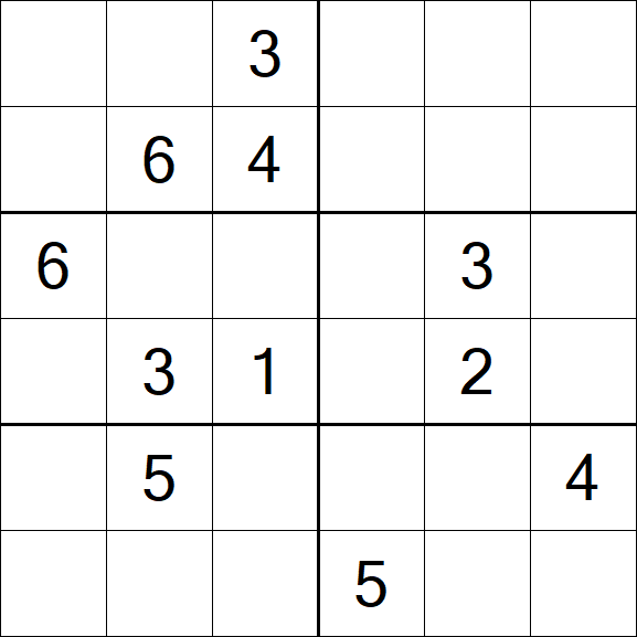Sudoku 6x6 - Hard