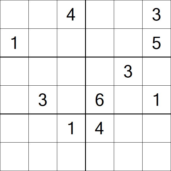 Sudoku 6x6 - Hard