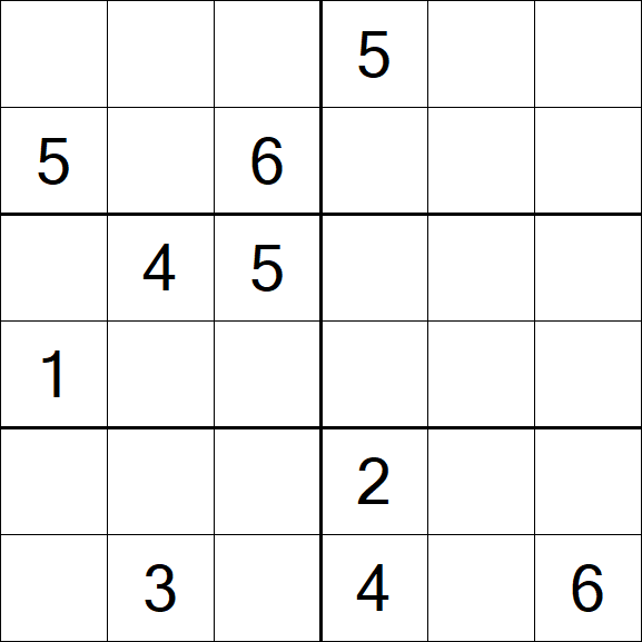 Sudoku 6x6 - Hard