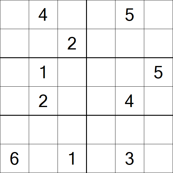 Sudoku 6x6 - Hard