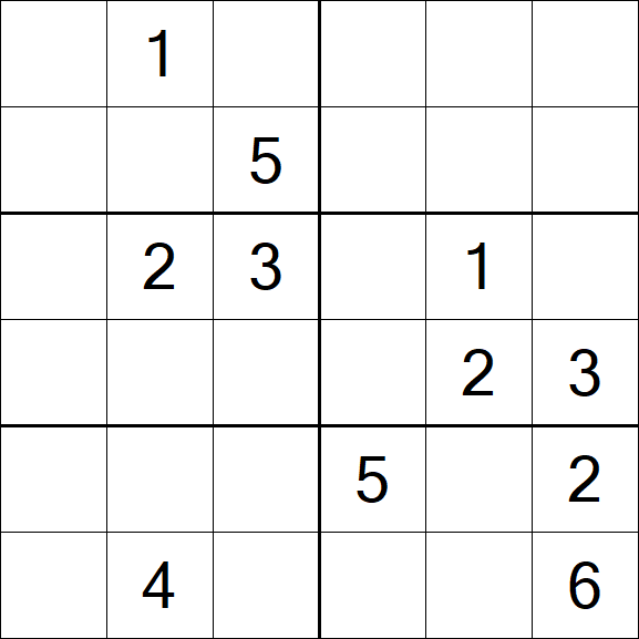 Sudoku 6x6 - Difícil