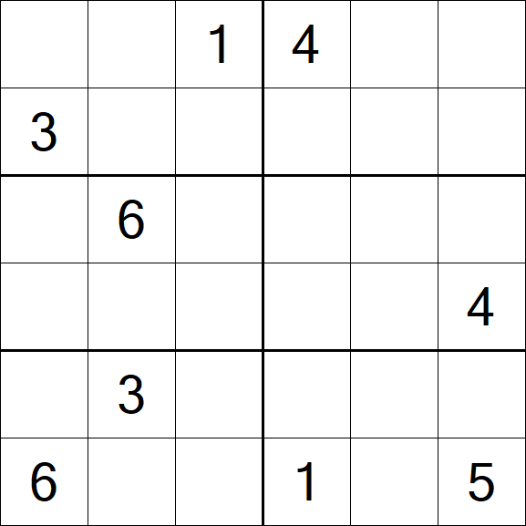 Sudoku 6x6 - Difficile
