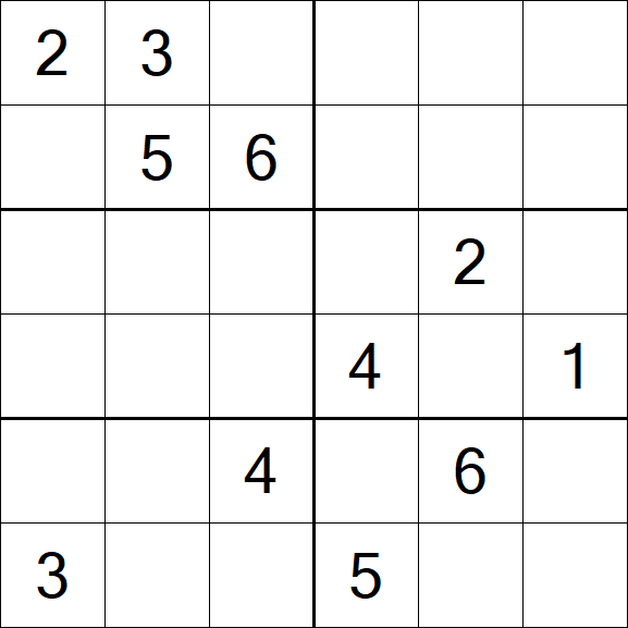 Sudoku 6x6 - Difícil