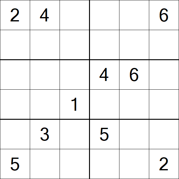 Sudoku 6x6 - Schwierig