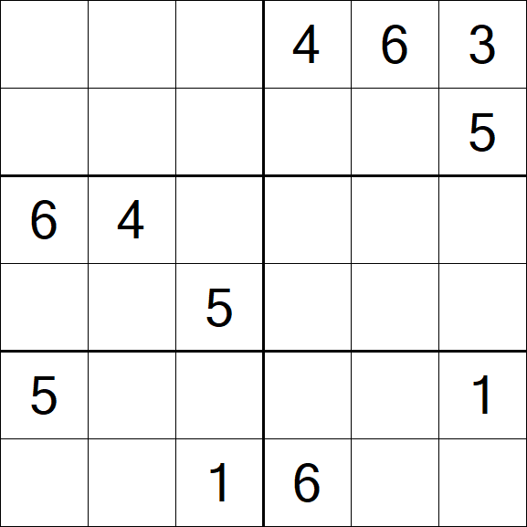 Sudoku 6x6 - Hard