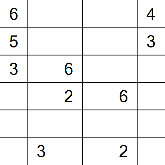 Sudoku 6x6 - Difícil
