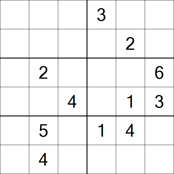 Sudoku 6x6 - Difícil