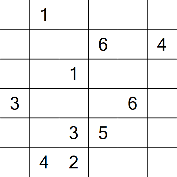 Sudoku 6x6 - Hard