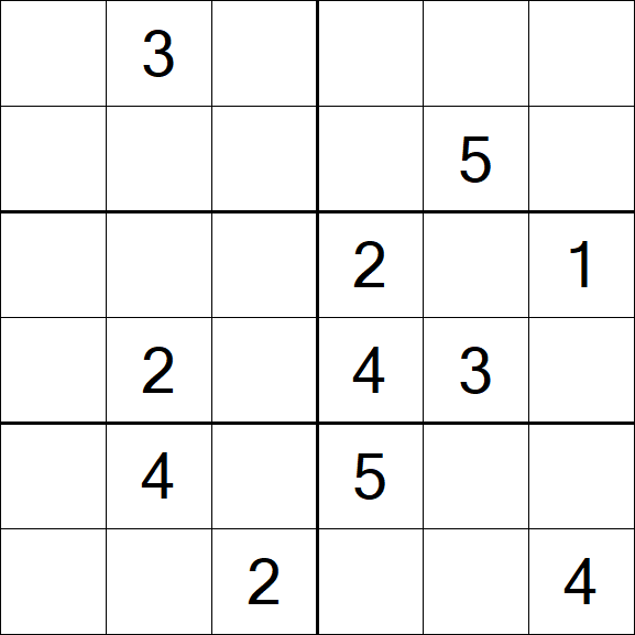 Sudoku 6x6 - Difícil